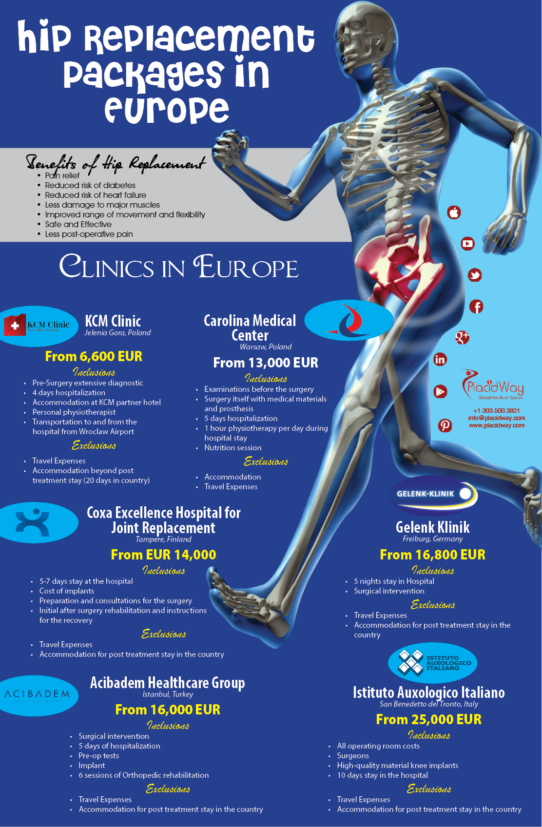 Infographics Hip Replacement Surgery Package in Europe